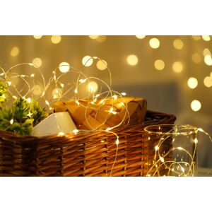 Lampki Modee Ciepłe Białe LED w koszyku dekoracyjnym - Boże Narodzenie