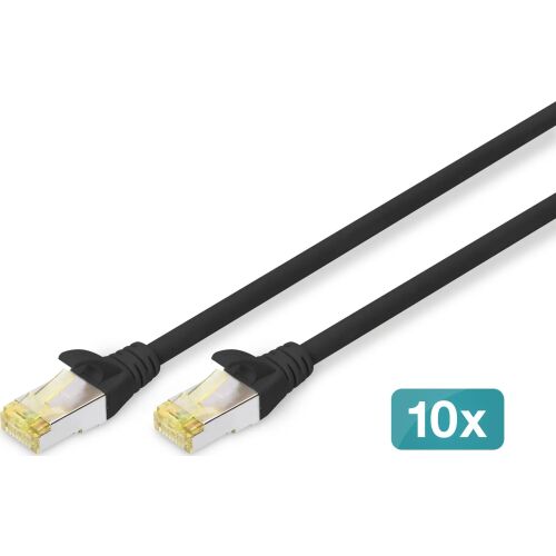 Digitus DIGITUS 10er CAT 6A S/FTP Cablu de patch-uri 1m Schwarz 133212491