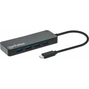MANHATTAN 7 Porturi USB C Hub Mufă A Mufă 5Gbit/s Negru 133214100 - Manhattan