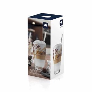 Leonardo Solo Latte Gläser Set mit 2 Löffeln - Kartonverpackung - Gläser