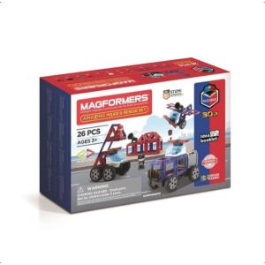 Magformers Amazing Police & Rescue szett, 26 darabos, mágneses építőjáték gyerekeknek - Magformers
