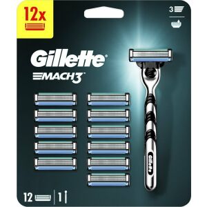 Gilette Gillette Mach3 szett - Férfi borotva+12 cserélhető pengék