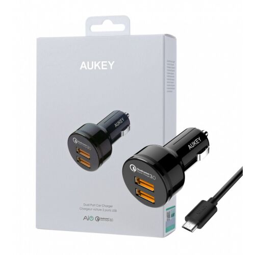 Aukey Autoladegerät 1.2-Port (USB Typ A) mit Quick Charge 3.0 CC-T8 Schwarz 133218817
