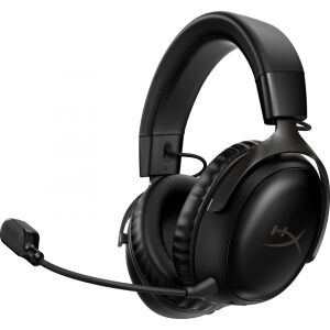 Casti gaming wireless HyperX Cloud III, DTS Headphone:X Spatial Audio, 2.4GHz, spuma cu memorie, microfon 10mm metal mesh si noise cancelling, PC/PS5/PS4/Switch, negru 133219269 - Hyperx