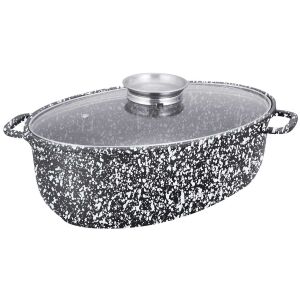 Fazék fedővel, Klausberg, Kerámia, 25 cm, 8 l, Fekete/fehér 132910038 - Klausberg