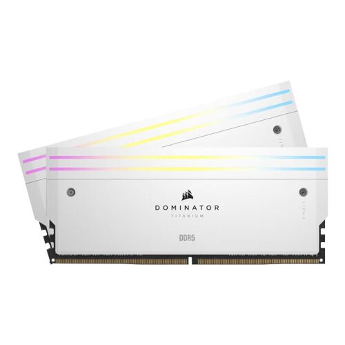 CORSAIR DOMINATOR TITANIUM RGB 96GB 2x48GB DDR5 6600MT/s DIMM Unbuffered 32-39-39-76 Std PMIC XMP 3.0 White Heatspreader 1.4V 141651544