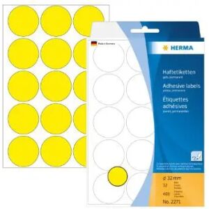 Herma Öntapadós címke sárga, 32mm 480 db - 2271 133224919 - Irodai papíráru