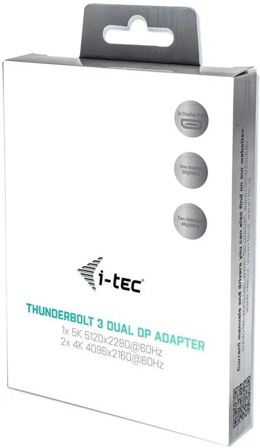 i-tec Adapter Kabel Extern TB3DUAL4KDP USB-C 3.1 auf 2x DP(w) 27cm