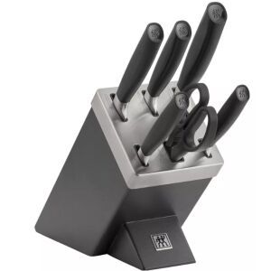 5 db-os kés készlet, Zwilling, Acél, Önélező, Fekete 132922030