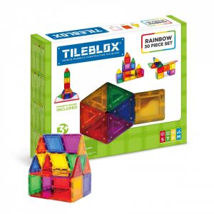 Set curcubeu Tileblox 30el cu placă magnetică 133225568 - Joc de construcție magnetic