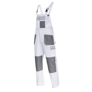 Ogrodniczki biało-szare 100% bawełna, "2l (54)", ce, lahti 132923544 - Spodnie robocze