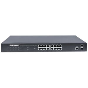 Vedere frontală a switch-ului Intellinet 16-Port Gigabit PoE+ Managed - Intellinet Switch-uri