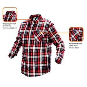 Flanel ing Neo piros-fekete-fehér 100% pamut xl 81-540-XL