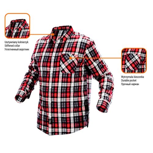 Flanel ing Neo piros-fekete-fehér 100% pamut xl 81-540-XL