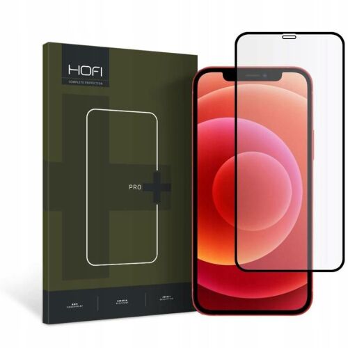 Hofi Full Pro edzett üveg képernyővédő iPhone 12/12 Pro készülékhez, fekete kerettel, csomagolással 