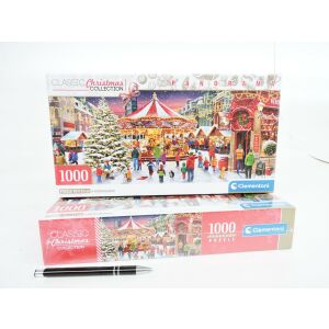 Clementoni Weihnachtsmarkt 1000 Teile Panorama Puzzle Box - Puzzle