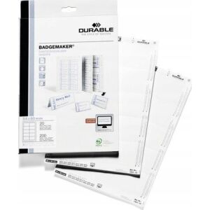 TRWAŁE wsuwane tabliczki Badgemaker 54x90mm 200 szt. Białe 133241336 - Drukarka etykiet i akcesoria