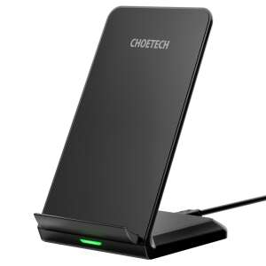 Choetech vezeték nélküli töltő, Qi töltés, MicroUsb, 15W - T524-F, Fekete