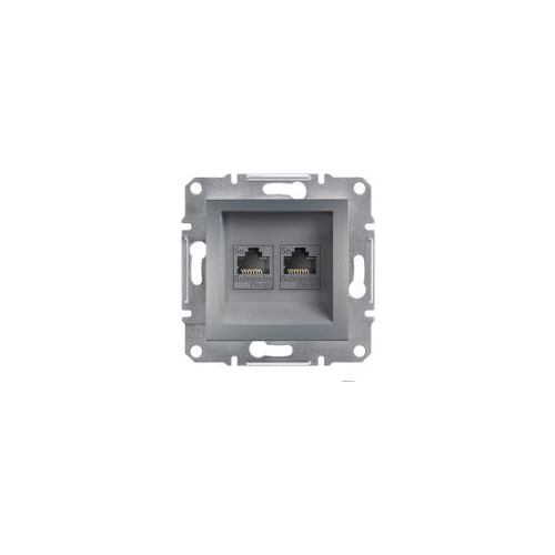 Priză electrică pentru computer Schneider Aspora 2 x RJ45 cat. 5e UTP fără cadru din oțel (EPH4400162) 133260669