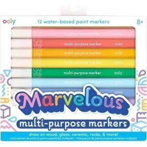 Ooly Marvelous markery uniwersalne, 12 markerów z farbą na bazie wody do drewna, szkła, ceramiki i kamieni - Myto
