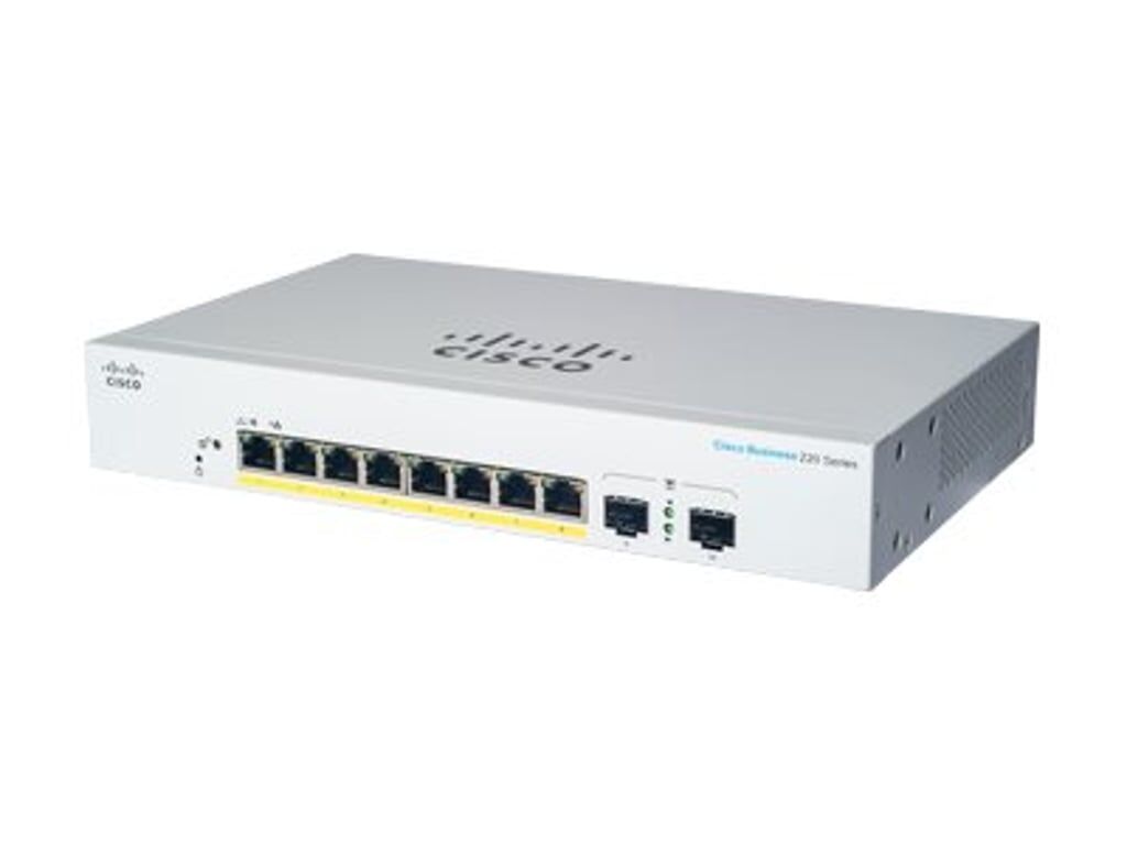 CISCO Business Switching CBS220 Sursă de alimentare externă uplink Gigabit PoE 65W 2x1G SFP inteligentă cu 8 porturi