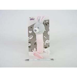 Nyuszi rózsaszín hanggal 17cm