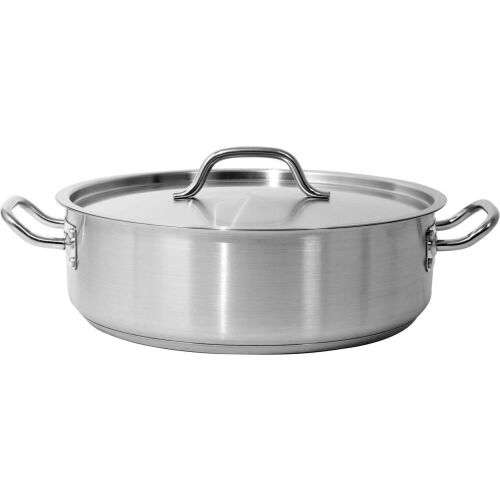 YATO 11.2L Rozsdamentes Acél Alacsony Lábas Fedővel, 36x11 cm - Főzőedény és sütőedény