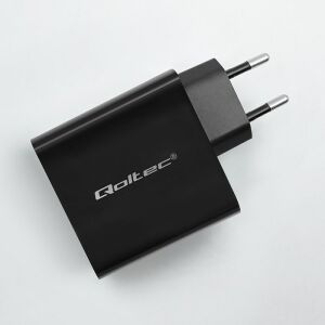 Qoltec Ładowarka Super Quick PD |  1xUSB-C | 65W | 5-20V | 3-3.25A | Laptop | Smartfon | Czarna 133269235 - Qoltec