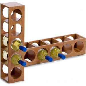 Regał na wino Zeller, brązowy, drewniany, na 7 butelek - Narzędzie paska
