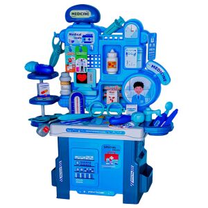 Doktoros játékkészlet, Daemi, 42 darabos, többszínű, 39x16,7x52,5 cm