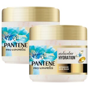 Two jars of Pantene Hydra Glow hair mask with biotin for dry hair - Pantene