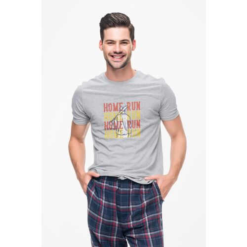 D&B Férfi/Unisex Póló ST00162 Home Run Szürke-Méret 2XL 133487425 - Férfiaknak