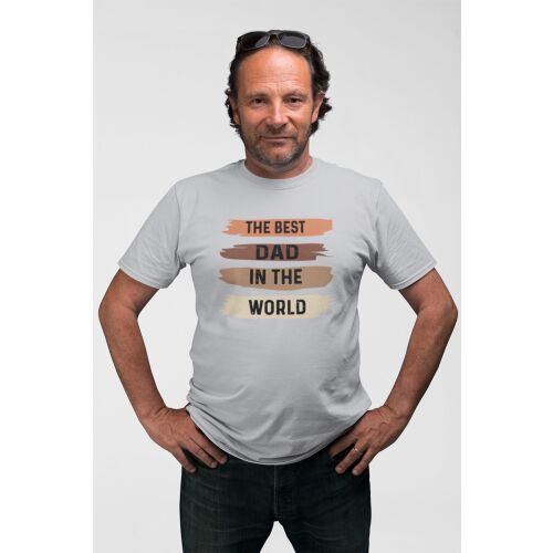D&B Férfi/Unisex Póló ST00222 Best Dad Szürke-Méret S 133488342 - Divat és öltözködés