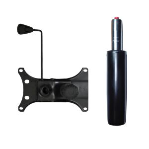 Zestaw metalowych płyt balansowych 22 cm x 15 cm i cylinder tłokowy gazowy do krzeseł biurowych, czarny, 35 cm 136456995 - Akcesoria do krzeseł biurowych