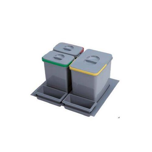 EKOTECH - Beépíthető hulladékgyűjtő PRACTIKO 600 - 1x15 liter + 2x7 liter + 2 tartó