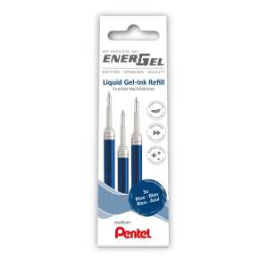 Pentel EnerGel Flüssige Gel-Tintennachfüllung, 3er Pack, blaue Tinte, mittlere Spitze - Schreibwaren-Zubehör
