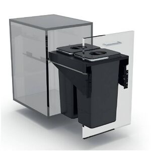 EKOTECH FRONT 45 beépíthető dupla szemetes, 2x26 literes, konyhaszekrénybe - Szemetes