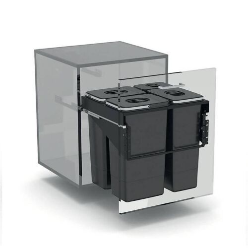 EKOTECH - Beépíthető hulladékgyűjtő FRONT 60 - 1x7 liter+3x26 liter