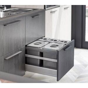 EKOTECH - Beépíthető hulladékgyűjtő JAZZ 60 - 2x12 liter+3x5 liter