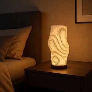 Lampe, Sani, Wien, E27, ökologisches Material PLA, 140 x 140 x H270 mm, beige 136336312 - Tischlampen