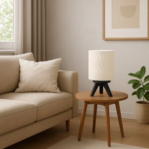 Lampe, Sani, Linz, E27, ökologisches PLA-Material, 165 x 165 x H 250 mm, weiß, schwarz 136188598 - Tischlampen