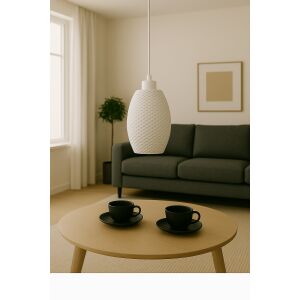 Висяща лампа, Sani, Budva, E27, екологичен PLA материал, 136 x 136 x В 228 мм, бяла 136188441 - Лампи и осветление