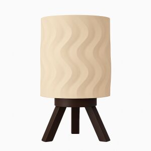 Lampe, Sani, Linz, E27, ökologisches Material PLA, 165 x 165 x H 250 mm, beige, schwarz 136188474 - Tischlampen