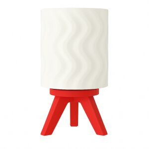 Lampe, Sani, Linz, E27, ökologisches PLA-Material, 165 x 165 x H 250 mm, weiß, rot 136188608 - Tischlampen