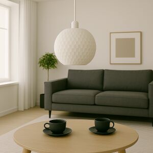 Висяща лампа, Sani, Sofia, E27, екологичен PLA материал, 240 x 240 x В 210 мм, бяла 136186273 - Лампи и осветление