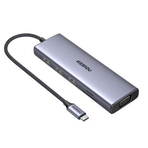 Ugreen CM498 15600 USB-C Adapter - 3x USB-A 3.0 / HDMI / VGA / RJ45 / SD / TF kártyaolvasó / USB-C PD - Szürke 138530543 - Ugreen