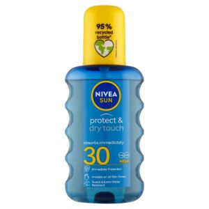 Nivea Protect&amp;Dry Touch átlátszó hűsítő napozó spray FF30 200ml (6db/karton) 133604629 - Nivea