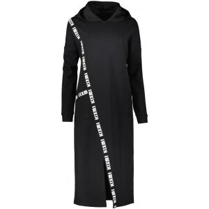 KIXMI Paige fekete hosszú kapucnis pulóver ruha - Női pulóver