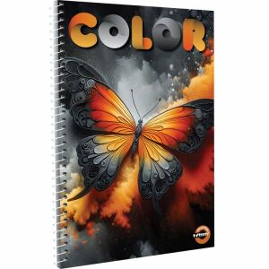 T-Creatív A4 spirálfüzet pillangó mintával, kockás - T-Creativ