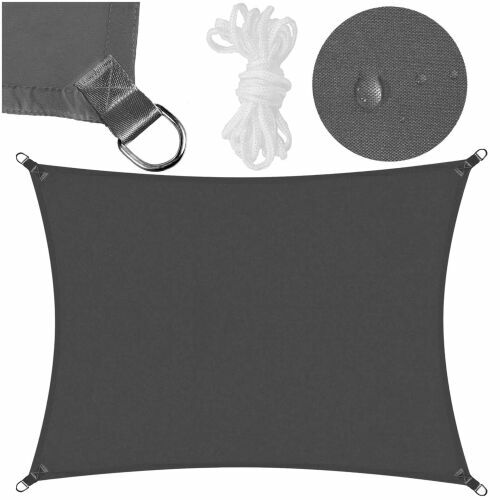 Springos vízálló szögletes Napvitorla 3x2m 160 g/m2 - Sötétszürke